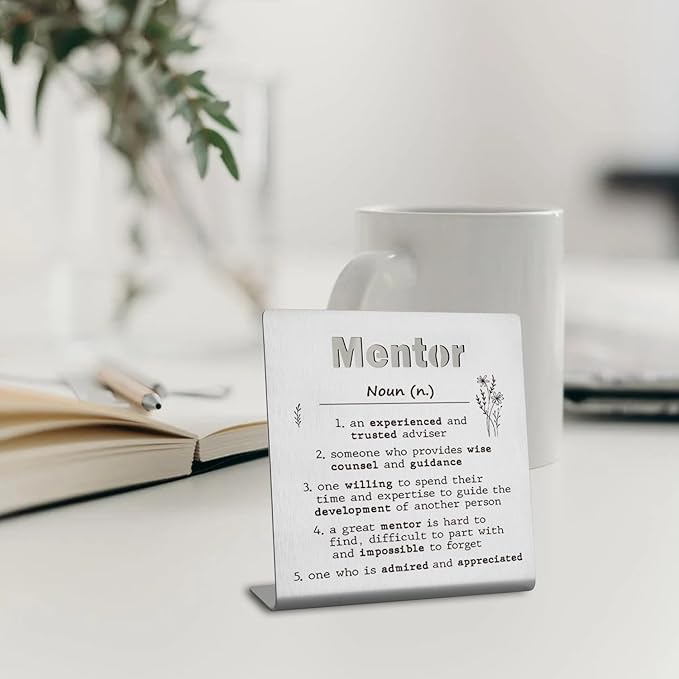 Afterprints Mentor Gifts for Women Men Thank You Gifts For Mentor Leaving Going Away Retirement Appreciation Boss, Coworker, Teacher, Counselor, Coach Office Desk Decor XLK04