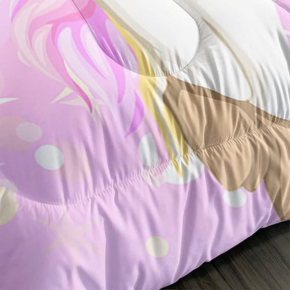 CVHOUSE Rainbow Unicorn Bedding Twin Size,Rainbow Unicorn Bedding Set for Girls Kids Teens,Rainbow Unicorn Comforter Set Unicorn Duvet Set Unicorn Quilt Set Girls Room Decor 3 Pieces