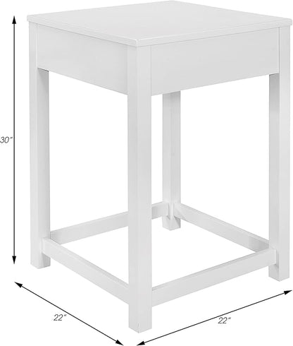 Lexicon Ozias Square Home Office Corner Unit Table, 22" x 22", White