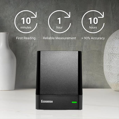Ecosense EQ100 EcoQube, Digital Radon Detector, Fast Capture of Fluctuating Levels, Short & Long-Term Continuous Monitoring with Trend Charts, Remote Data Access, Only Support 2.4 GHz Networks