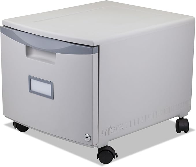 Storex 61263U01C File Cabinet, 1-Pack, Grey/Dark Grey