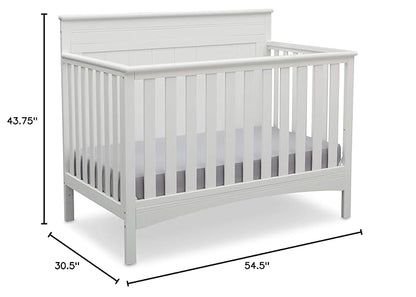 Delta Children Fancy 4-in-1 Convertible Baby Crib - Greenguard Gold Certified, Bianca White