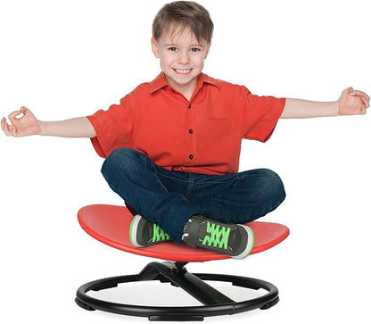 Kids Swivel Chair, Spinning Chair for Kids, Sit and Spin Chair for Kids,Balance Physical Therapy Equipment, Training Body Coordination，Sensory Spinning Seat for Kids (Red)