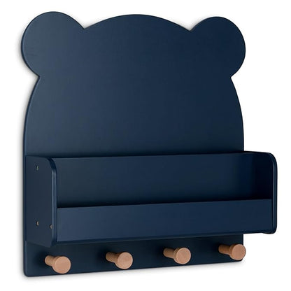 Delta Children babyGap Charlie 6-in-1 Convertible Crib + Brannan Bear Bookcase with Bins + Brannan Bear Wall Shelf with 4 Hooks, Navy (Bundle)