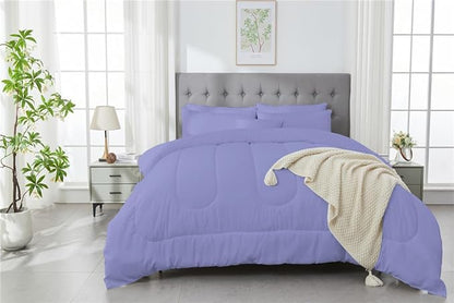 3 Piece Solid Color All Season Bedding Comforter Set Microfiber Soft Lightweight Bedding Set for Kids Teens Adults Room Decor with 1 Comforter and 2 Pillowcases Queen