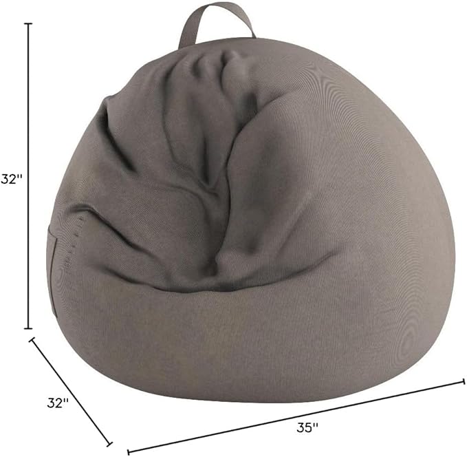 Stuffed Animal Storage Bean Bag Chair Cover (No Filler)for Kids and Adults. Premium Corduroy Stuffable Beanbag for Organizing Children Plush Toys or Memory Foam Extra Large 300L (Warm Grey)