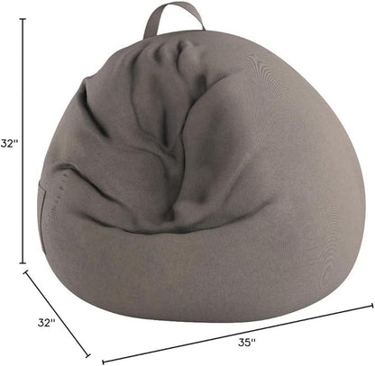 Stuffed Animal Storage Bean Bag Chair Cover (No Filler)for Kids and Adults. Premium Corduroy Stuffable Beanbag for Organizing Children Plush Toys or Memory Foam Extra Large 300L (Warm Grey)