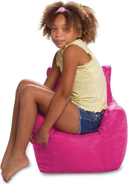 Posh Creations Bean Bag Structured Seat for Toddlers and Kids, Comfy Chair for Children, Pasadena, Pink