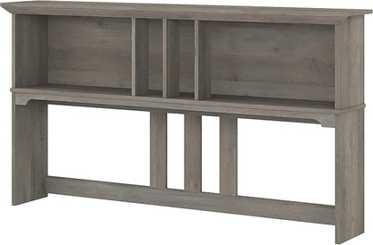 Bush Furniture Salinas Hutch, Desk Attachment with Shelf Storage for Home Office, 60W, Driftwood Gray