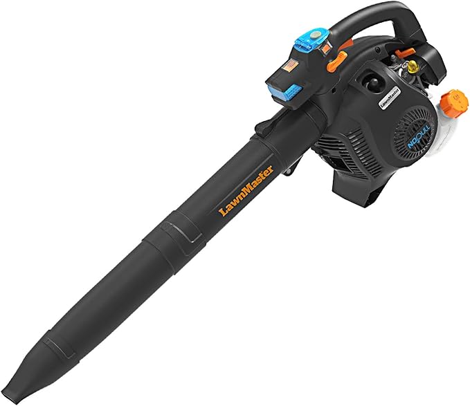 LawnMaster No-Pull Leaf Blower Gas-Powered with Electric Start Variable Speed & Cruise Control,26 cc 2-Cycle Engine, Class Leading 350CFM,200MPH, (NPTBL26A)