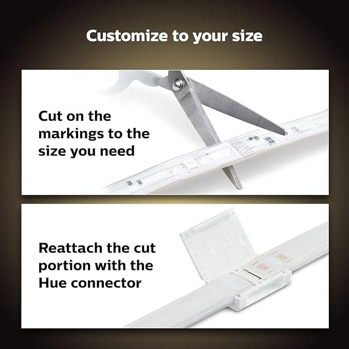Philips Hue Indoor 6-Foot Smart LED Light Strip Plus Base Kits with Plugs - Color-Changing Single-Color Effect - 2 Pack - Control with Hue App - Works with Alexa, Google Assistant and Apple HomeKit