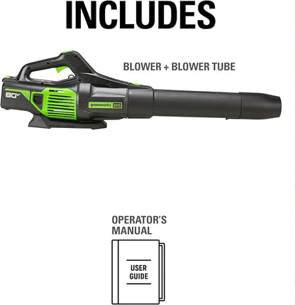 Greenworks 80V (170 MPH / 730 CFM / 75+ Compatible Tools) Cordless Brushless Axial Leaf Blower, Tool Only, 80 Volts