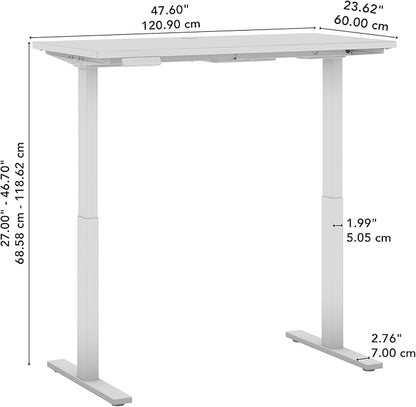 Bush Business Furniture Move 60 Series 48W x 24D Electric in Natural Elm with Black Base, Ergonomic Sit-Stand Computer Table for Home and Professional Office