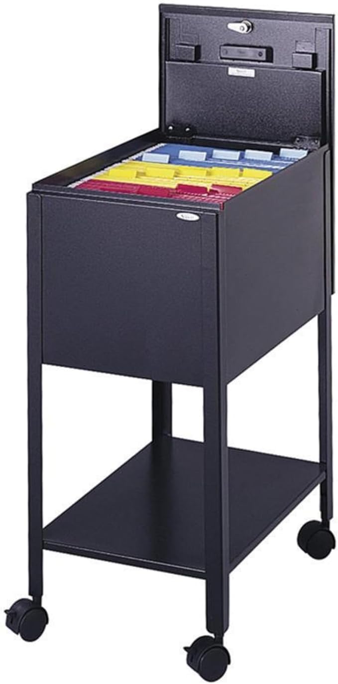 Safco Products 5361BL Standard Mobile Tub File with Lock, Letter Size, Black