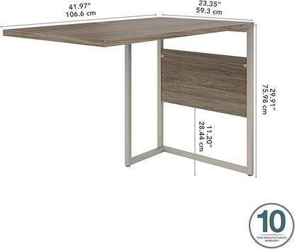 Bush Business Furniture Hybrid Desk Return/Bridge, 42W x 24D, Modern Hickory
