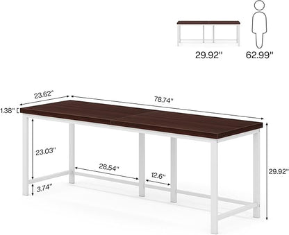 78.7 Inch Large Double Home Office Compuer Desk Two Person Study Table