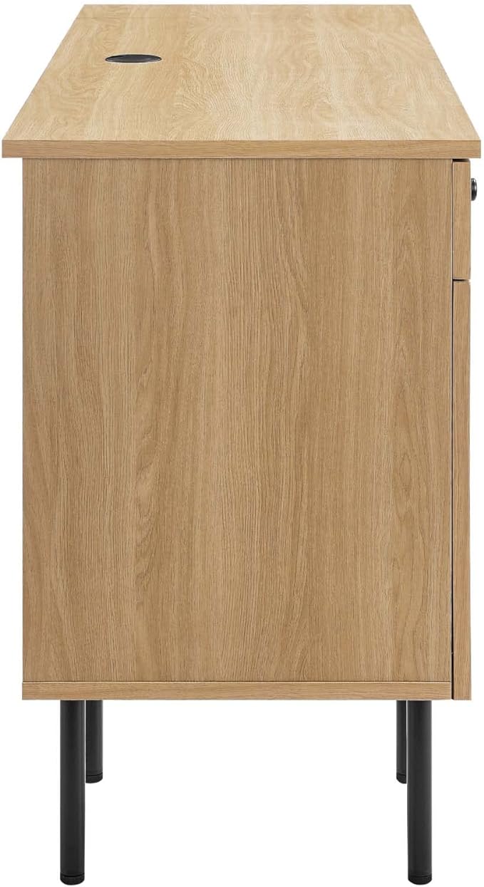 Modway Chaucer Modern Wood Grain Computer Office Desk, Oak