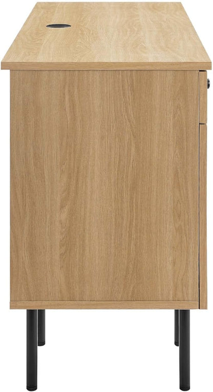 Modway Chaucer Modern Wood Grain Computer Office Desk, Oak