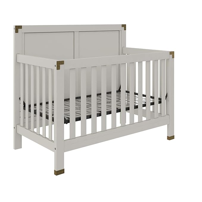 Baby Relax Miles 5-in-1 Convertible Crib for Nursery, Soft Gray