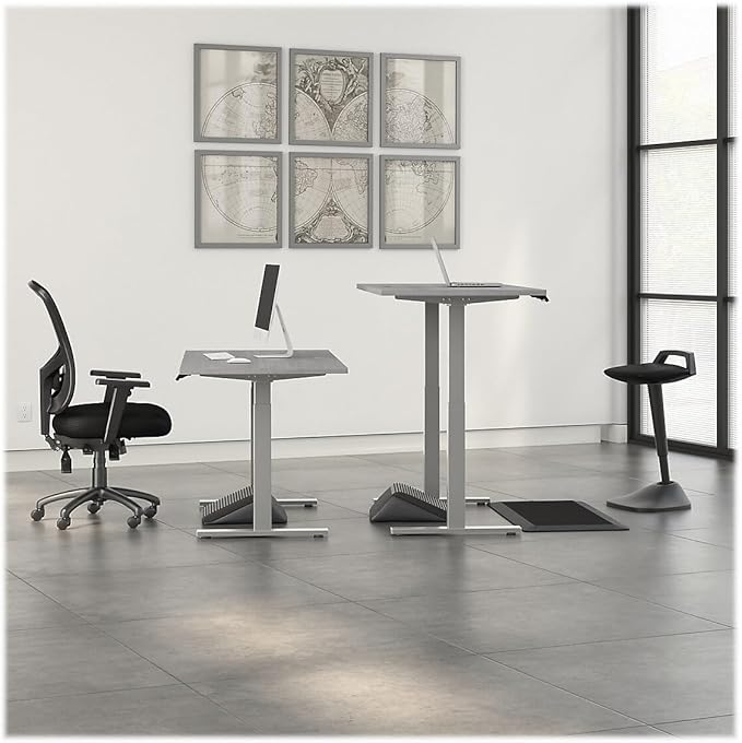 Bush Business Furniture Move 60 Series Electric Ergonomic Sit-Stand Computer Table for Home and Professional Office, 60W x 30D, Platinum Gray