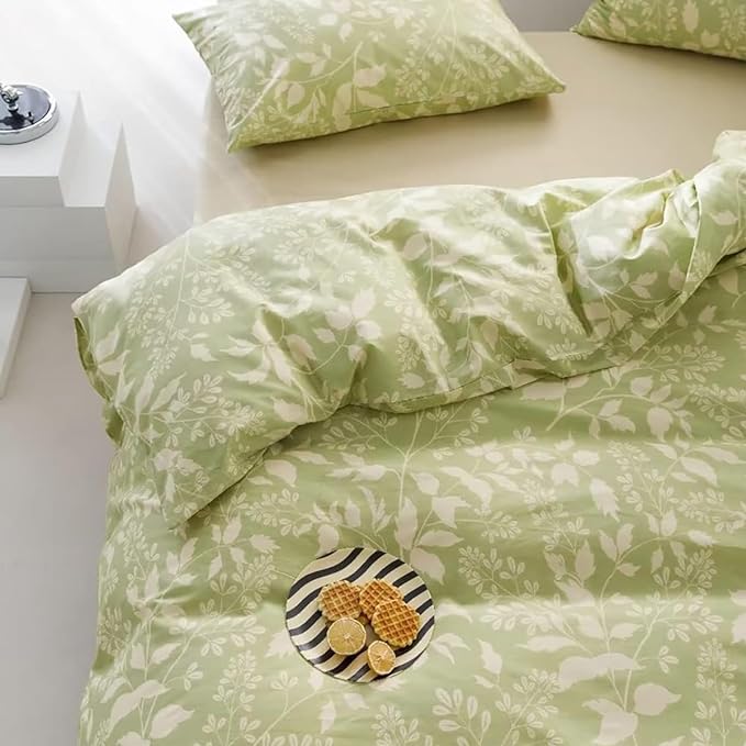 Green Botanical Comforter Set Cal King Sage Green Floral Comforter Cotton Women Girls Matcha Green Floral Plant Bohemian Sage Green Blanket Rustic Leaf Blossom California King Bed Comforter