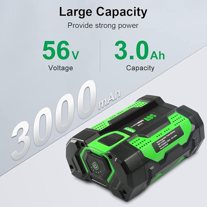 3.0Ah 56V Replacement for EGO 56V BA2800 Battery, Compatible with EGO 56 Volt Power Tools LB6504/LB5804/LB6003/LB5302/SNT2114 Leaf Blower, Lawn Mower and Snow Blower, Black
