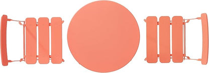 Crosley Furniture CF7390-CO Karlee Retro Metal Indoor/Outdoor 3-Piece Bistro Set with Table and 2 Chairs, Coral