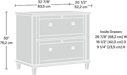 Sauder Hammond Lateral File, L: 32.87" x W: 20.55" x H: 30.0", Chalk Oak Finish