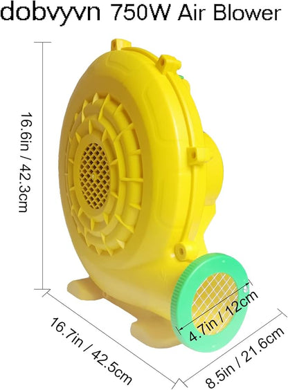 Air Blower 750 Watts, Bounce House Blower for inflatables Jump House, Inflatable Castle and Jump Slides, Efficient and Convenient Commercial Inflatable Blower for Bounce House (Style C-750W)