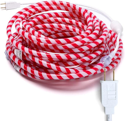 Joiedomi 40FT LED Candy Cane Rope Lights, Waterproof Outdoor 360 LED Christmas Decor Lights for Garden Yard Party Xmas Christmas Holiday Decorations