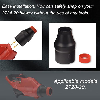 Car Drying Nozzle with Red Soft Tip Cover for Milwaukee M18 Fuel Single Battery Leaf Blowers Fits 2724-20 and 2728-20