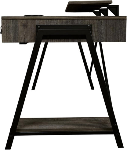Signature Design by Ashley Barolli Home Office Gaming Desk with Multiuple LED Back Lights, Grayish Brown