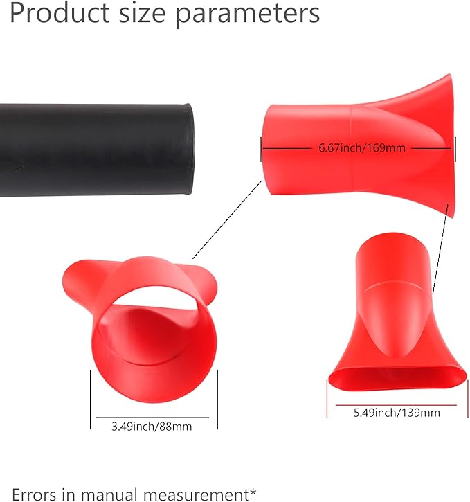 Leaf Blower Flat Nozzle for Milwaukee M18 2724-20 2724-21 Fuel Leaf Blower, Quick Drying Cleaning Other uses, Designed Positioning Ring Inside The Nozzle The Easier Installation (Red)