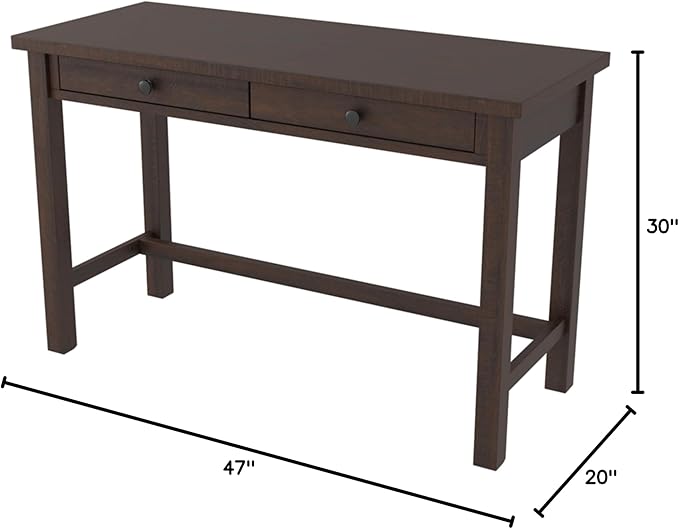 Signature Design by Ashley Camiburg Modern Home Office Writing Desk with Drawers, Warm Brown