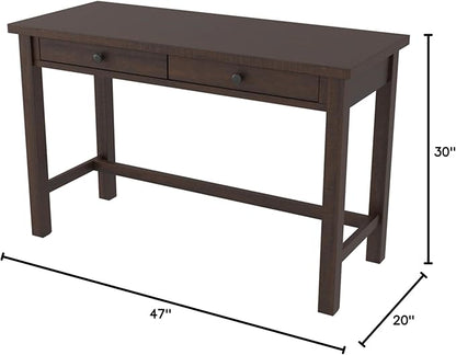 Signature Design by Ashley Camiburg Modern Home Office Writing Desk with Drawers, Warm Brown