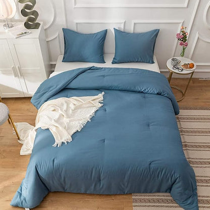 Lake Blue Comforter Set Full Solid Blue Bedding Quilt Set Boys Bright Blue Blanket Set for Kids Teens Adult Lightweight Breathable Durable Royal Blue Comforter Set Women Bed Comforter Set