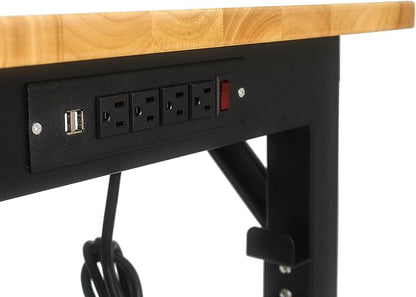 NicBex Laik-DW-00032-DX Desks, 48.03" W x 24.01" D x 41.33" H, Oak+Black