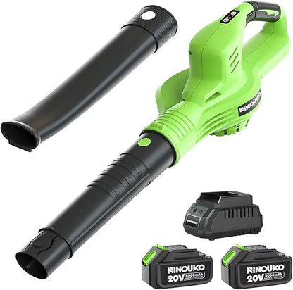 Cordless Leaf Blower, 150MPH Handheld Electric Leaf Blower with 2 x4.0Ah Battery and Charger, 2 Speed Modes, 20V Lightweight Battery Operated Leaf Blowers for Lawn Care, Patio, Blowing Leaves and Snow