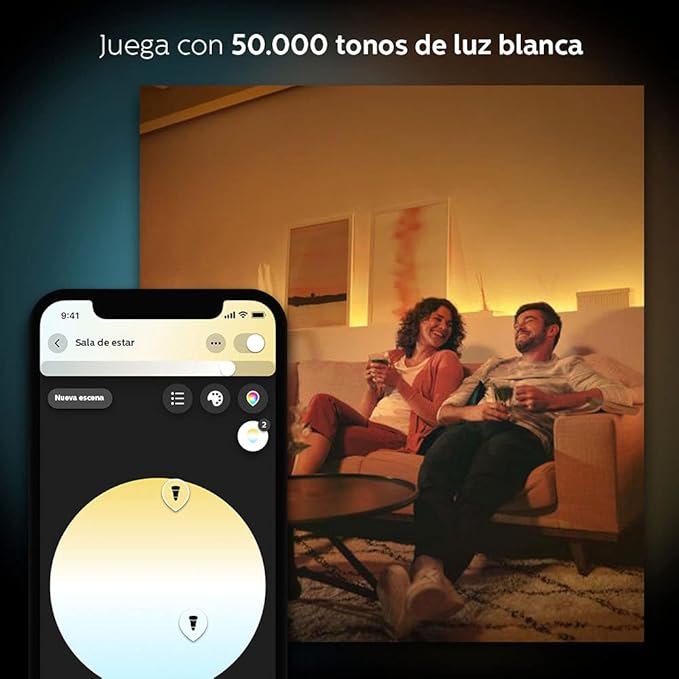 Philips Hue 2-Pack White Ambiance BR30 60W Equivalent Dimmable LED Smart Flood Light (Works with Alexa Apple and Google Assistant) (466508)