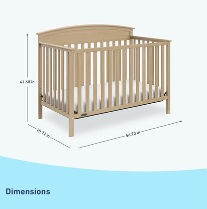 Graco Benton 5-in-1 Convertible Crib (Driftwood) – GREENGUARD Gold Certified, Converts from Baby Crib to Toddler Bed, Daybed and Full-Size Bed, Fits Standard Full-Size Crib Mattress