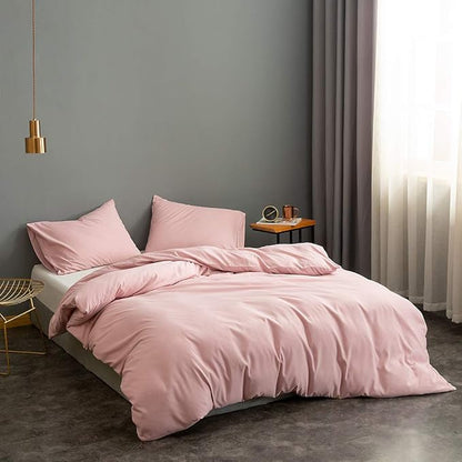 Pink Comforter King Size, Aesthetic Modern Bedding Set for Girls/Women, Cute Soft & Lightweight Chic Microfiber Bed Sets, 3 pcs-1 Comforter & 2 Pillowcases (104x90 Inches)