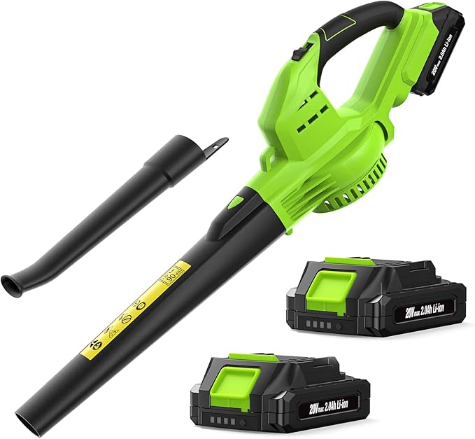 Leaf Blower Cordless with Battery and Charger - Anykit Electric Leaf Blower Battery Operated, Blower Cordless 20V 2 Speed Modes Handheld for Clearing Patio Driveway