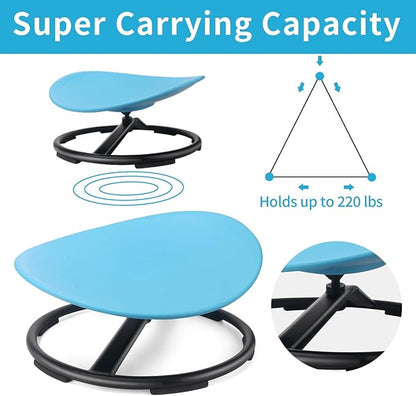 Kids Sensory Swivel Chair, Autism Sensory Chair, Spinning Chair for Autistic Kids, Small Space, Spin Seat, Metal Base, Non-Slip Design, Blue
