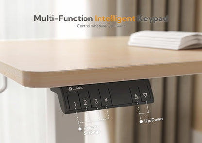 Claiks L Shaped Standing Desk Adjustable Height, Dual Motor Electric Corner Standing Desk, 63x55 inch Sit Stand up Desk with Splice Board, White