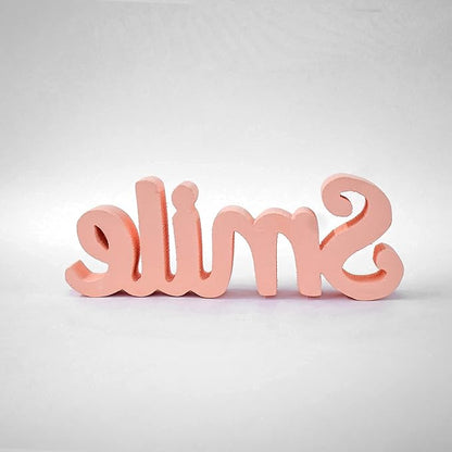 Smile – Peach, Aesthetic table decor for home or office, desk or Shelf. Quirky room decoration showpiece, ideal for birthday gift, corporate gift, and inspiring wall decor