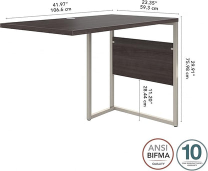 Bush Business Furniture Hybrid Desk Return/Bridge, 42W x 24D, Storm Gray