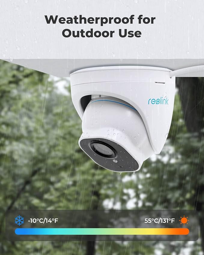 REOLINK 5MP PoE Security Camera, 2.8mm Len, 130° Diagonal, 100ft IR Night Vision, Up to 256GB SD Card, Built-in Mic, Human/Vehicle/Pet Detection for Outdoor Indoor Home Surveillance, RLC-520A-2.8mm