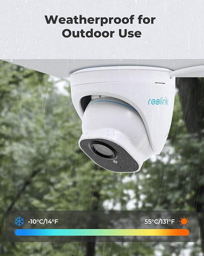 REOLINK 5MP PoE Security Camera, 2.8mm Len, 130° Diagonal, 100ft IR Night Vision, Up to 256GB SD Card, Built-in Mic, Human/Vehicle/Pet Detection for Outdoor Indoor Home Surveillance, RLC-520A-2.8mm