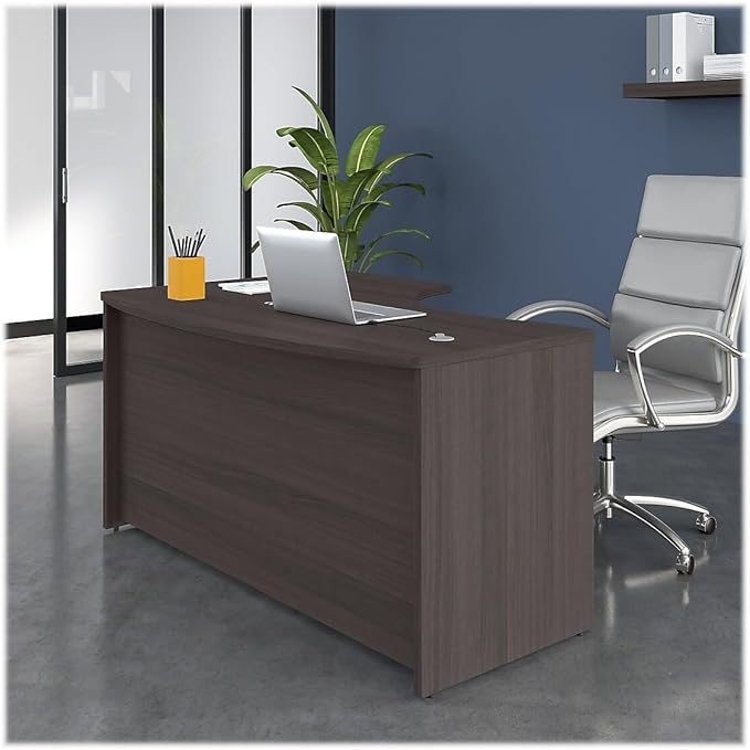 Bush Business Furniture Studio C 60W x 43D Right Hand L-Bow Desk Shell in Storm Gray