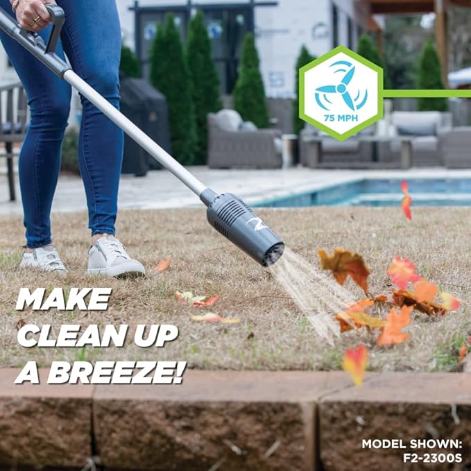 Breeze - Lightweight Cordless Stick Blower for Home, Patios, Condos, Golf course, Pickleball Court, RV and All of Your Outdoor Activities
